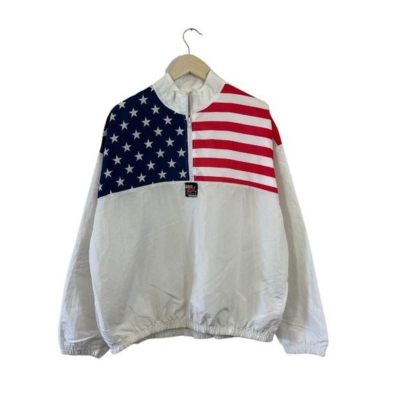 surf style Other - Vintage Surf Style Windbreaker Jacket American Flag USA 80's 90's Mens